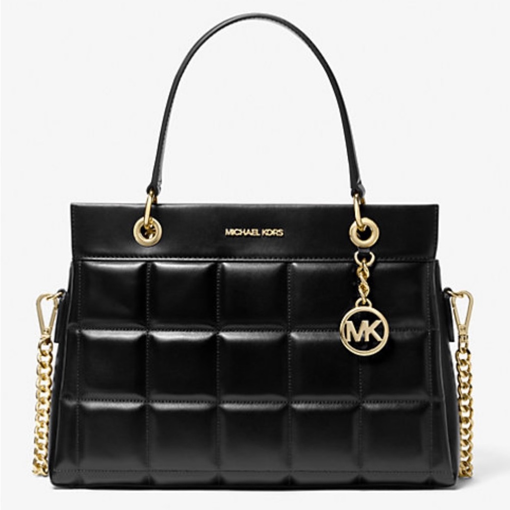 Michael Kors Black Quilted Leather Tote Bag